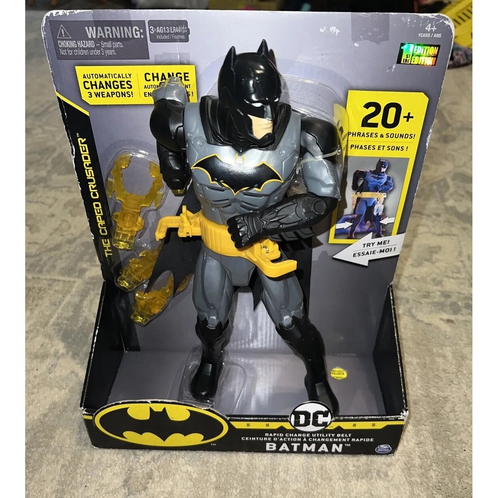 New DC Batman Caped Crusader Batman Rapid Change Belt Sounds Action Figure 12"